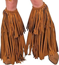 W WIDMANN MILANO Party Fashion - Cubrebotas con flecos, marrón, accesorio para hippies, indios