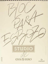 Canson Guarro Esbozo, Papel de boceto blanco, Grando ligero, 90g, Espiralados sobre el lado corto, A3-29,7x42cm, Blanco natural, 100 hojas