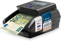 Detectalia D7T+ Detector de Billetes Falsos con 100% detección, 5 Sistemas de detección para 3 divisas EUR, GBP, USD y Pantalla Color TFT