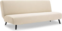TIANSHU Funda Sofa Cama Sin Brazos Elástica, Fundas de Clic Clac 3 Plazas Sofa Cama Plegable Protector Ajustables Antideslizante Universal para Dormitorio y salón (Beige)