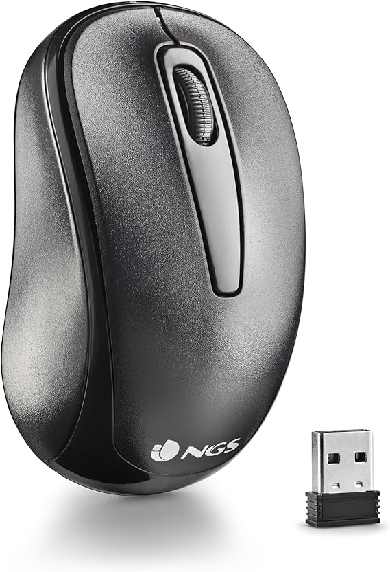 NGS Easy Gamma - 2.4GHz Wireless Optical Mouse Nano Receiver, 1200 DPI mit USB-Anschluss, 2 Tasten + Scrollrad