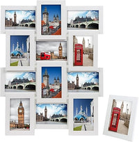 SONGMICS Marco de Fotos Collage para 10 Fotos de 10 x 15 cm, Hecho de Tableros MDF, Montaje en Pared, para Galería de Fotos, Requiere Ensamblaje, Blanco RPF21W