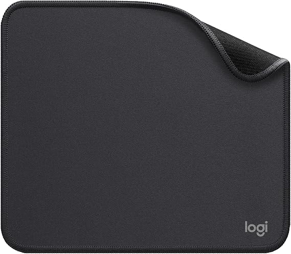 Logitech Mouse Pad - Studio Series, Computer-Mauspad mit Anti-Rutsch-Gummiboden, Leichtes Gleiten, Spritzwassergeschützt, Langlebige Materialien, Tragbar, Frisches, modernes Design - Grau
