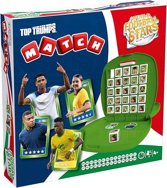 Top Trumps Match Juego de Mesa de Fútbol - Juego De Memoria 4 Años + para 2 Jugadores - Las Leyendas más Grandes del fútbol Mundial – desafío Ideal para Verdaderos fanáticos