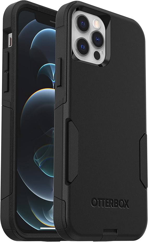 Otterbox Funda para iPhone 12 / iPhone 12 Pro Commuter, Resistente a Golpes y caídas, Rugerizada, Protectora, Testada 3X estándares Militares anticaídas,Antomicrobiana, Negro, Sin Pack Retail