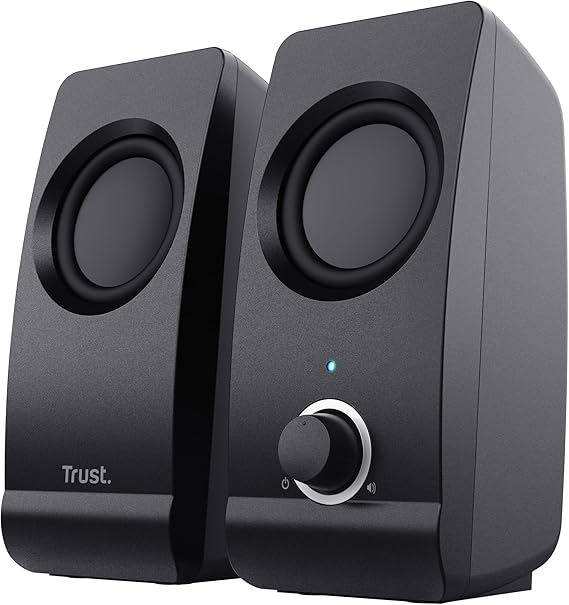 Trust Remo 2.0 Set de Altavoces, Jack 3.5 mm, 16 W, 50-20000 Hz Respuesta Frecuente, Sistema de Altavoces Alámbrico USB para PC, Ordenador, Portátil, Oficina - Negro