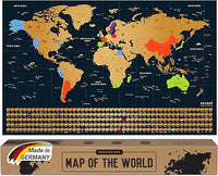 envami® Mapa Mundi Rascar I Mapas del Mundo para Marcar Viajes I 68 X 43 CM I Oro I Scratch Off Travel Map