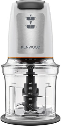 Kenwood Easy Chop, Picadora con Recipiente de 0,5L, 2 Velocidades, Cuatro Cuchillas, Anillo Antideslizante para Mayor Estabilidad, 500W, Apta para Lavavajillas, Blanca CHP61.100WH