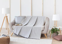 Todocama - Colcha Multiusos Sofa, Manta Foulard, Plaid para Cama, Cubresofa Cubrecama, Jarapas, Fabricado en España, Clásica. (230x260cm, Gris Oscuro)
