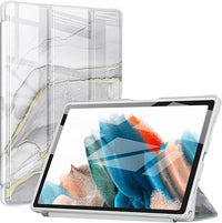 ZtotopCases Coque pour Samsung Galaxy Tab A8 10.5 Pouces 2021, Étui de Protection Antichoc des Matériaux TPU, Coque légère avec Auto Réveil/Sommeil pour Samsung Galaxy Tab A8 2021, Blanc Marbré