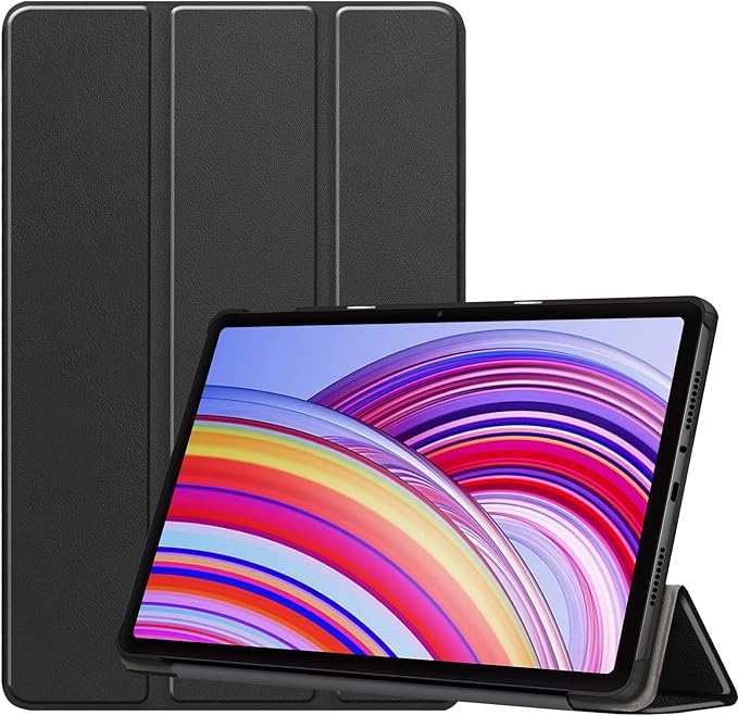 YRH para Funda Redmi Pad Pro 12.1 Pulgadas 2024, [Auto Wake/Sleep] Ultra Slim Leather Stand Cover para Tablet Xiaomi Poco Pad 12.1 (Negro)
