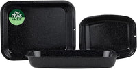 Russell Hobbs CW9161 Fuente para Horno Cuadrada Romano con Esmalte vítreo y Rejilla, 38.5 cm, antiadherente, bandeja honda grande, acabado moteado, negro