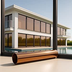 MARAPON® Vinilos para Ventanas con Adhesión Estática Efecto Espejo [44.5x200 cm] – Vinilo Ventana Privacidad y Protección UV, Infrarrojos – Vinilos Adhesivos para Cristales Protección contra el Calor