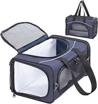 Petsfit Transporttasche Katze & Hundetasche Flugzeug | Flugtasche para Hunde & Transportbox Katze | Flugtaugliche Haustiertasche | sicheren Transport in Auto, Flugzeug y Bahnn, S/azul