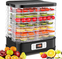 Deshidratador de alimentos de acero inoxidable con 8 bandejas.