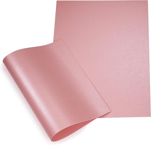 Papertent - Cartulina perlada de doble cara A5, 250 g/m², 20 hojas, color rosa rubor