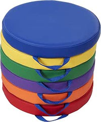 Factory Direct Partners SoftScape - Cojines Redondos de Suelo de 15 Pulgadas con Asas para Asientos Flexibles en aulas, Espuma de Lujo de 2 Pulgadas de Grosor (6 Piezas) - Surtido