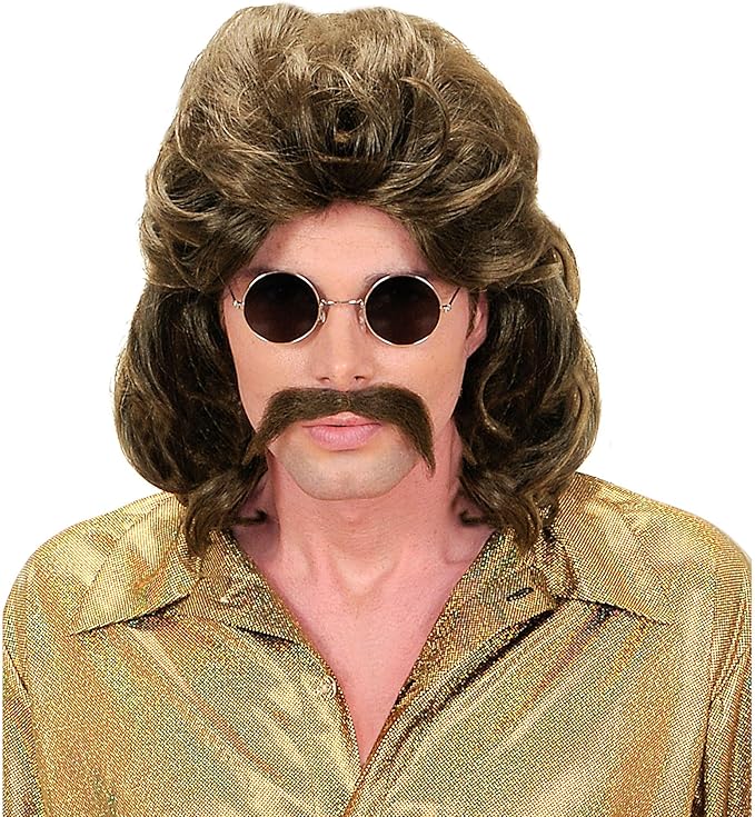 W WIDMANN MILANO Party Fashion - Peluca con barba, años 70, disco, disfraces