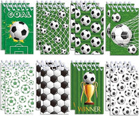 CC HOME 24 mini blocs de notas para niños, fútbol, regalos para invitados, mini cuadernos, espirales, blocs de notas para niños, fútbol, cumpleaños, fiestas, aulas, fiestas