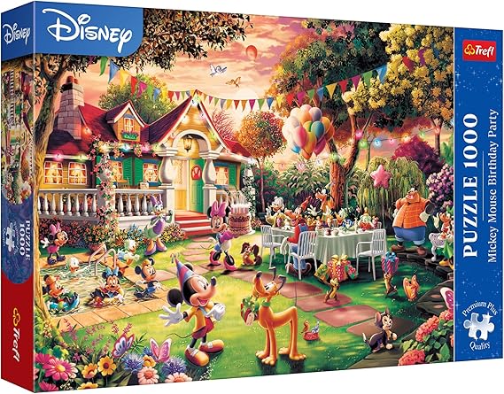 Trefl Premium Plus Quality - Mickey-Mouse-Geburtstagsparty – 1000 Teile, Charakter-Puzzle-Serie, für Erwachsene und Kinder ab 14 Jahren