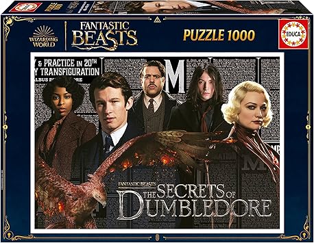 Educa - Puzzle de 1000 Piezas para Adultos | Fantastic Beasts. Incluye Pegamento Fix Puzzle para Poder pegarlo una Vez finalizado | A Partir de 14 años (19493)