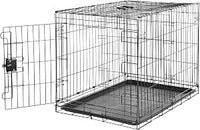 Amazon Basics Jaula para Perro de Alambre metálico, Duradero,Plegable con Bandeja, Puerta única,91 x 58 x 64 cm (L x An x Al), Negro