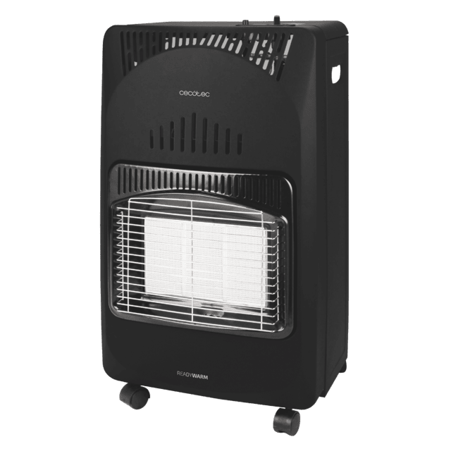 Cecotec Estufa de Gas Butano Plegable Ready Warm 4200 Slim Fold. 4200W, 3 Niveles de Potencia, Triple Sistema de Seguridad, Bombonas de Gas de hasta 15Kg, 4 Ruedas