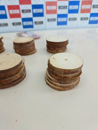 Rodajas madera natural 6–7 cm manualidades 50 pcs