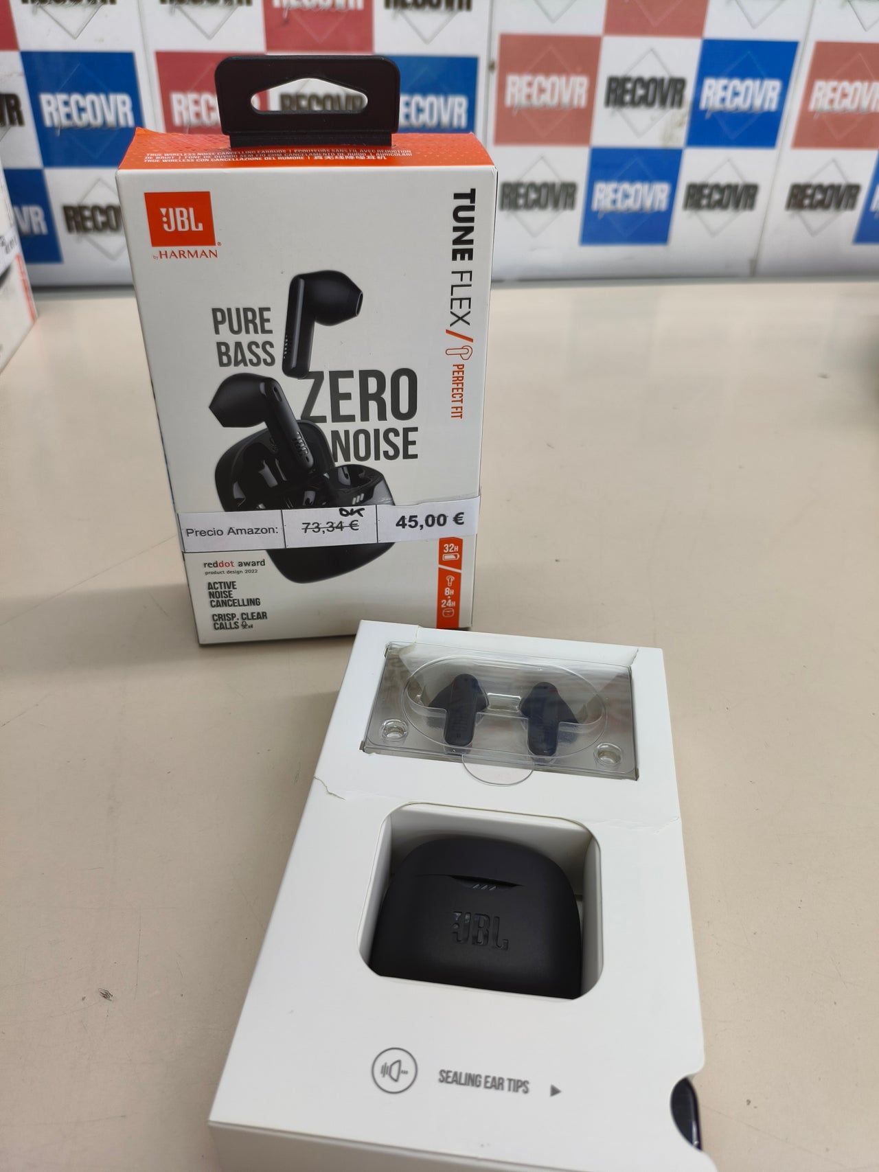 JBL Tune Flex TWS auriculares inalámbricos ANC negros con estuche de carga