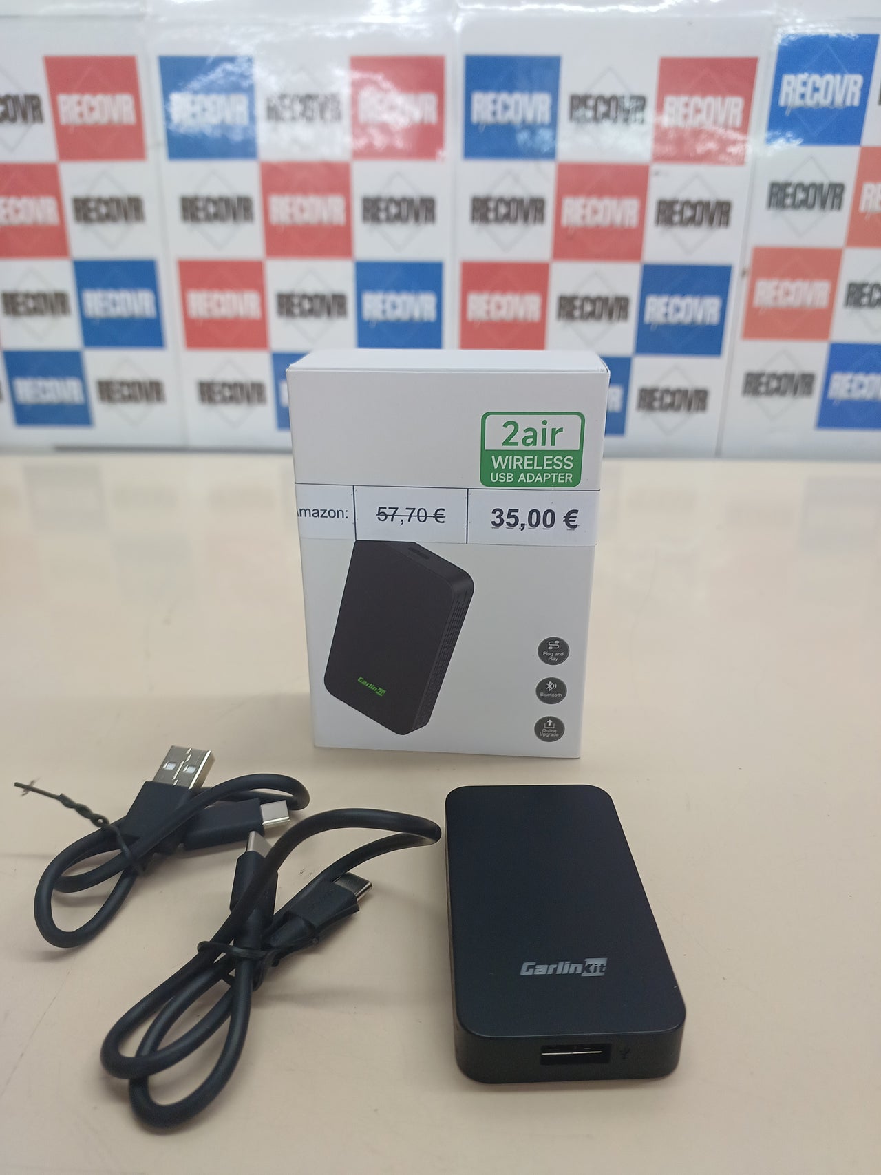 Adaptador inalámbrico Carlinkit 2AIR para CarPlay y Android Auto