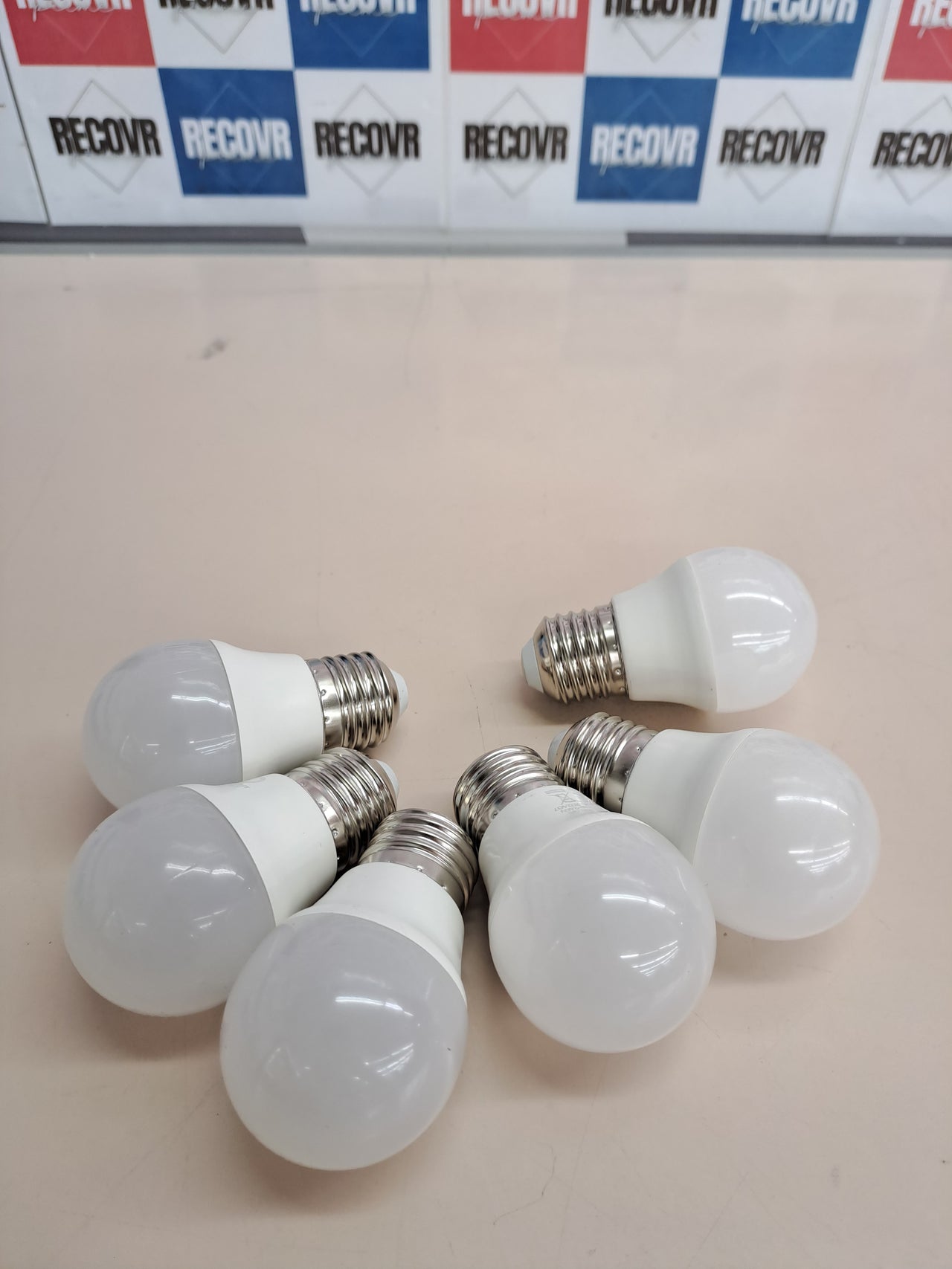 Pack 6 bombillas LED E27 G45 7W luz cálida 3000K 630 lm bajo consumo LM7606