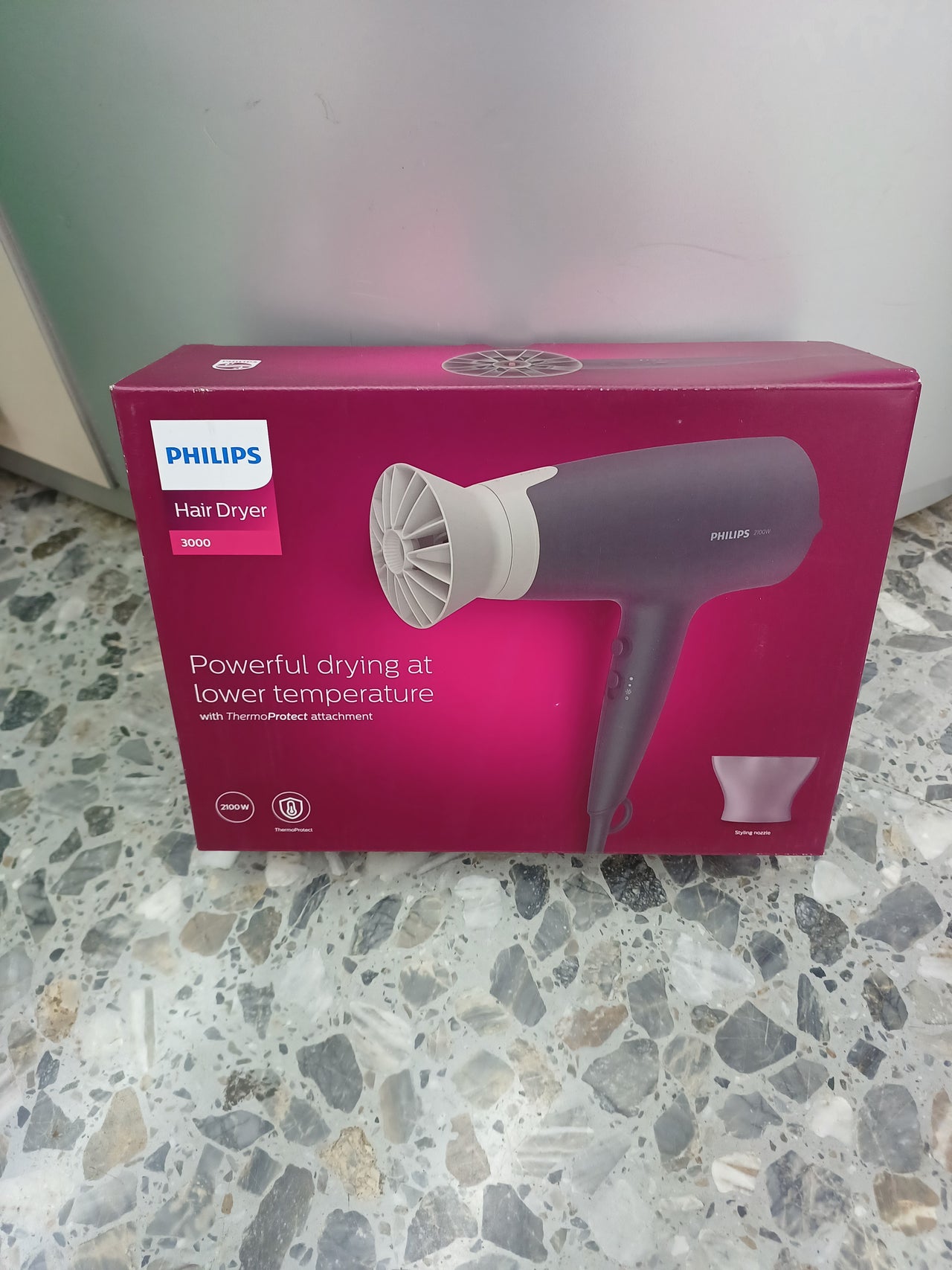 Secador de Pelo Philips, 2100W, Thermoprotect, cuidado Iónico, 1,8m de cable