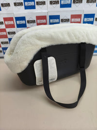 Ferplast Bolso para perros WITH-ME WINTER, EVA, Suave plástico de goma con revestimiento de ecopiel, Asas regulables, Correa de seguridad incluida, 21.5 x 43.5 x h 27 cm, Negro