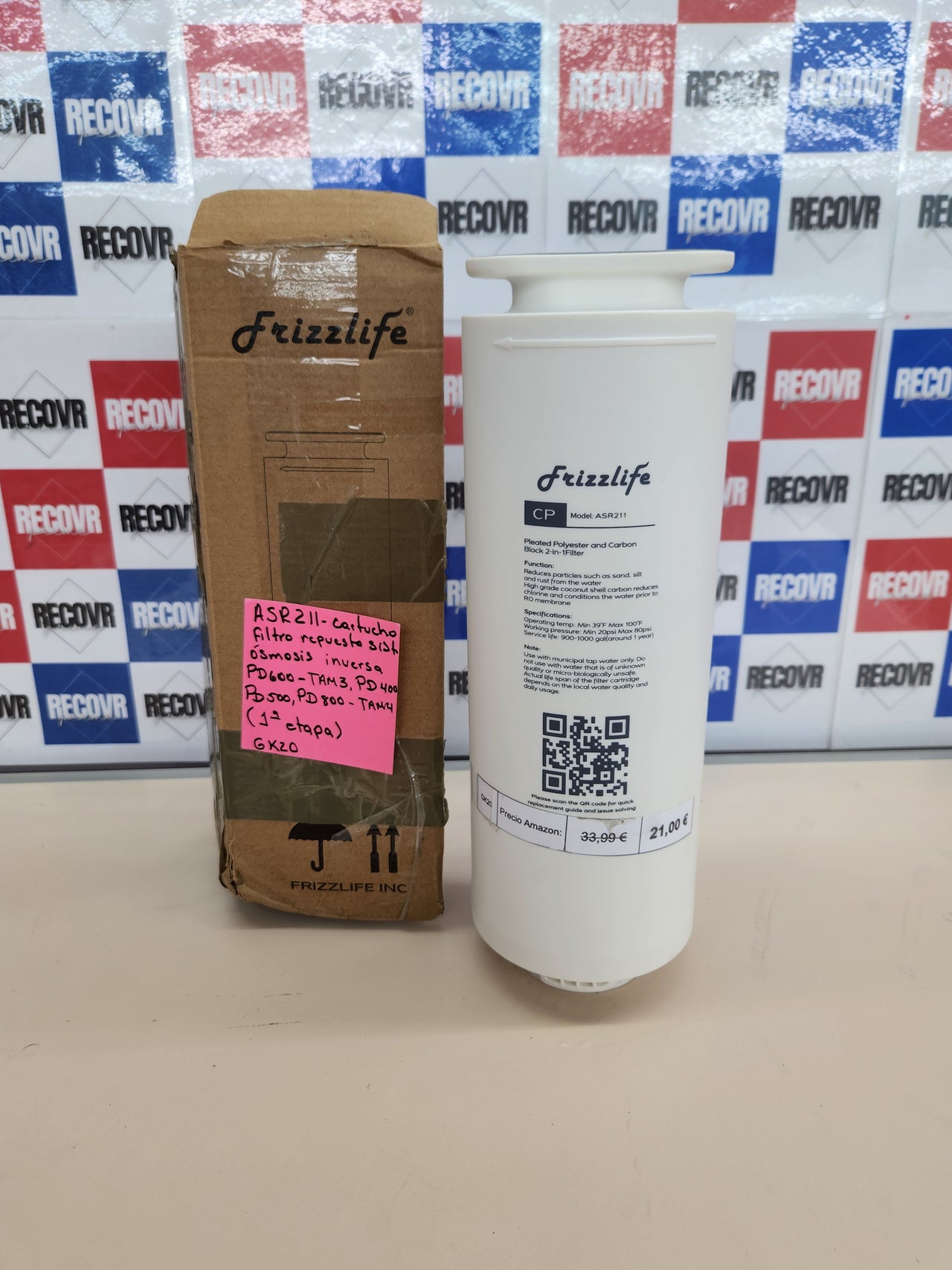 Cartucho filtro ósmosis inversa 1ª etapa – Frizzlife