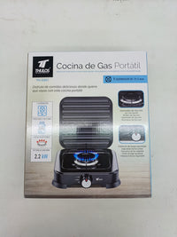 Cocina de Gas Portátil, 1 quemador, 75,5mm, propano y butano, fuego ajustable, potencia máxima de 2,2kW