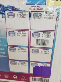 Liner Piscina Redonda 350cm Diámetro,Altura de 120 cm, Color Azul Gre FPR352 -