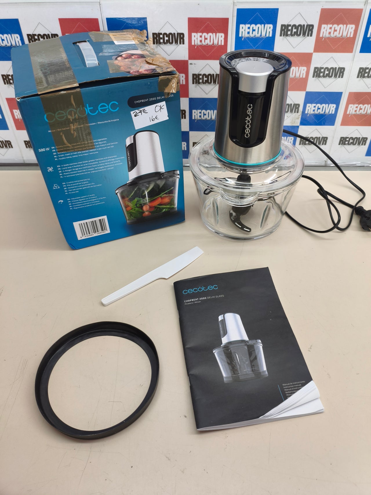 Picadora de alimentos eléctrica Cecotec 500w