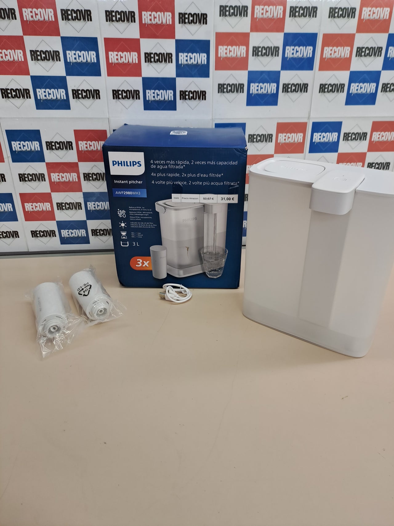 Jarra filtrante 3L filtros Taste+ Philips Water