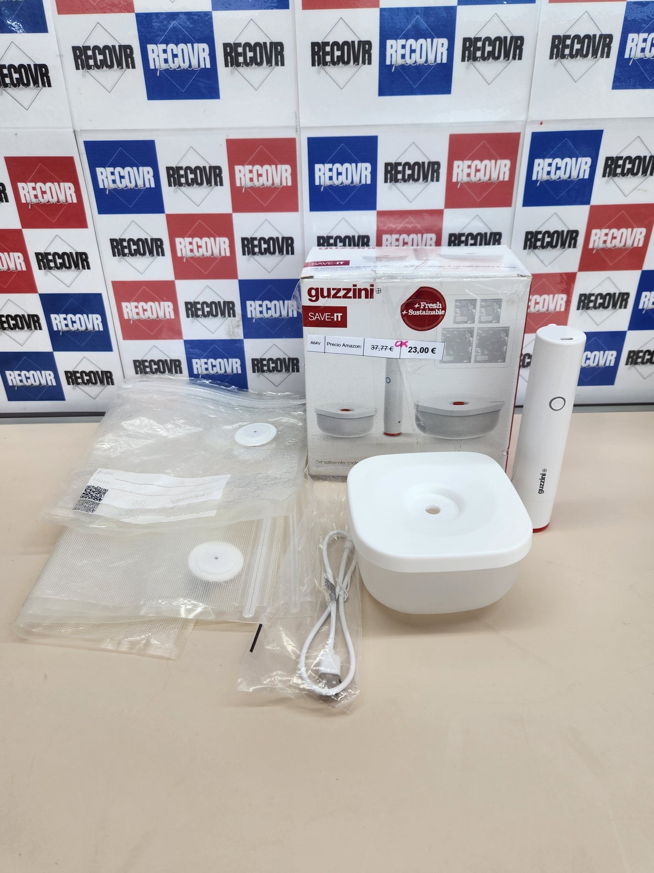 Recipiente 975 ml 20 x 20 x 10 cm para Vacío Guzzini  Blanco