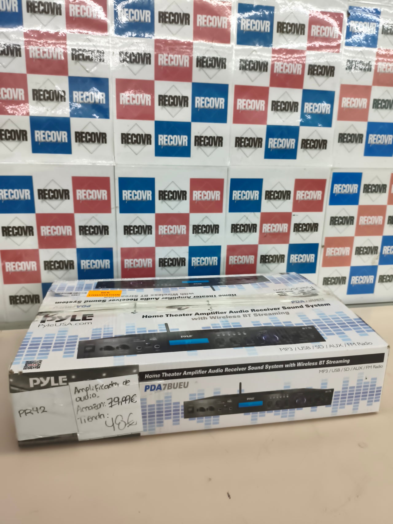 Amplificador de audio Pyle 5 canales Bluetooth para cine en casa y rack