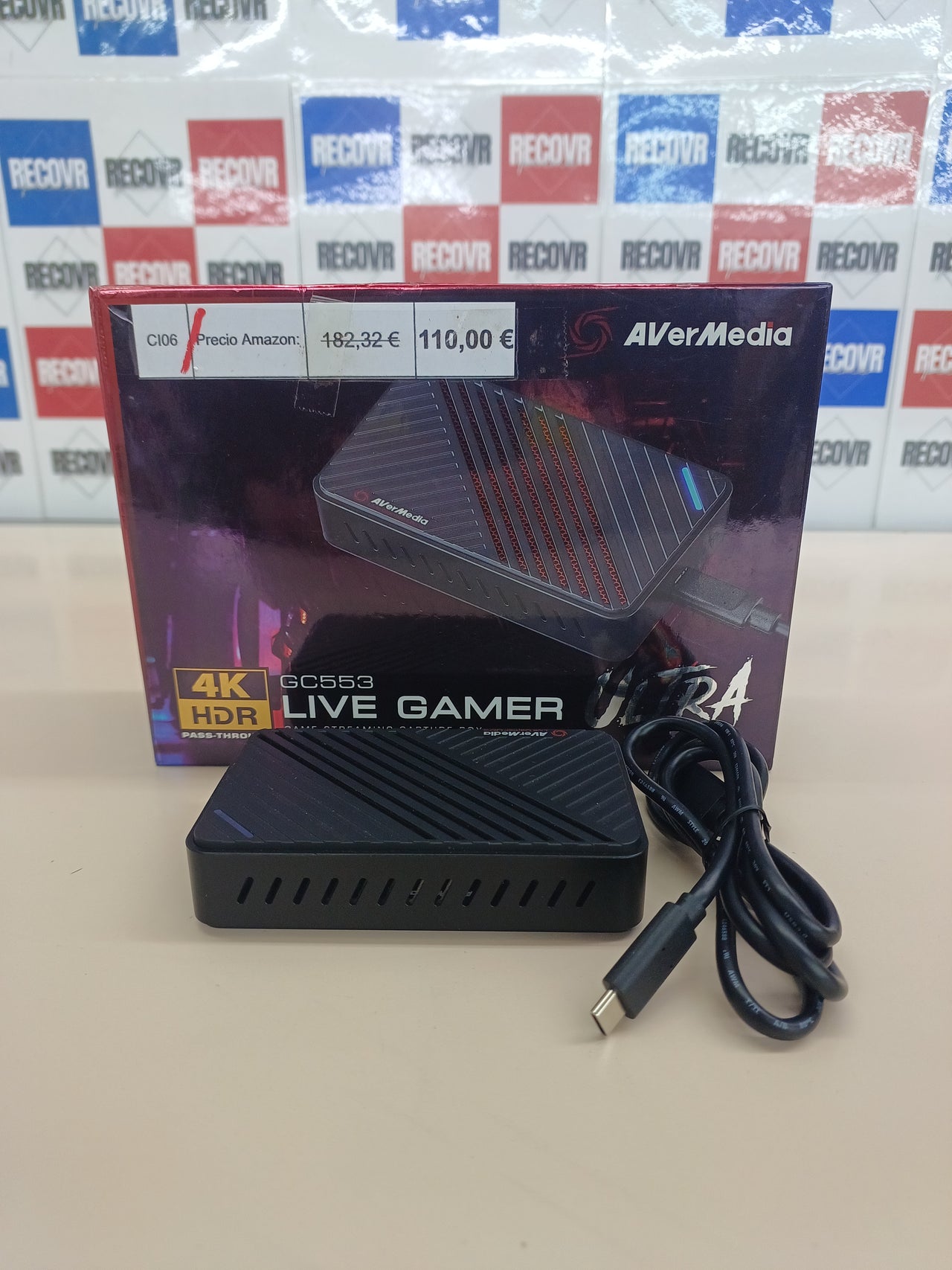 Capturadora vídeo YouTubers, Streamers, Switch, PS4 AVerMedia Live Gamer ULTRA GC553, 4KP60 HDR Pass-Through, USB 3.1, Latencia ultrabaja, Plug and Play, 4K,