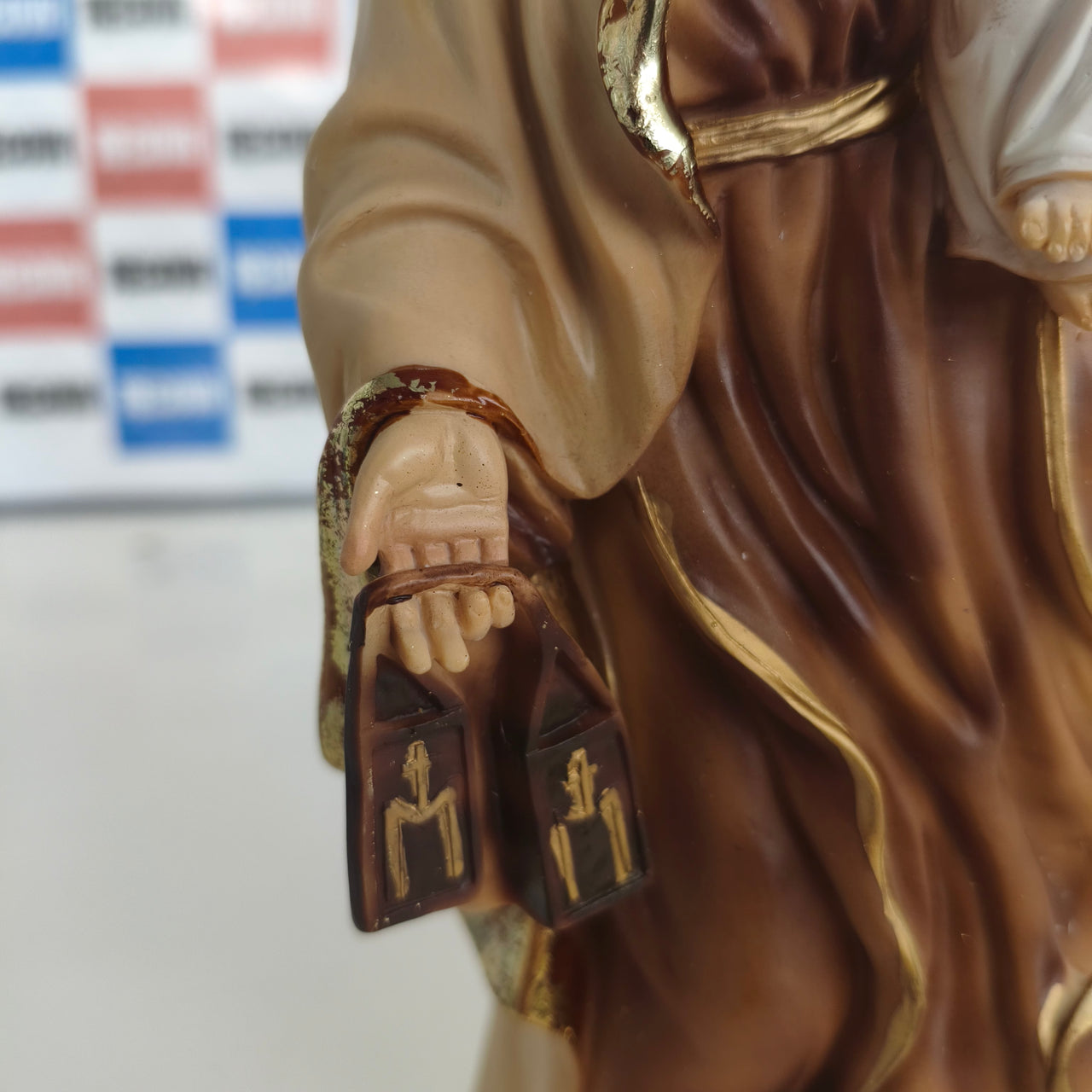 Figura Virgen del Carmen pintada a mano, 30 cm