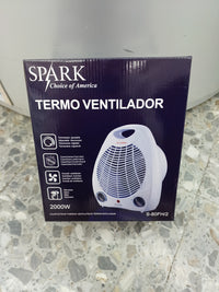 Termo Ventilador, 2000W, silencioso, función ventilador, termostato ajustable, 3 posiciones frío/calor SPARK