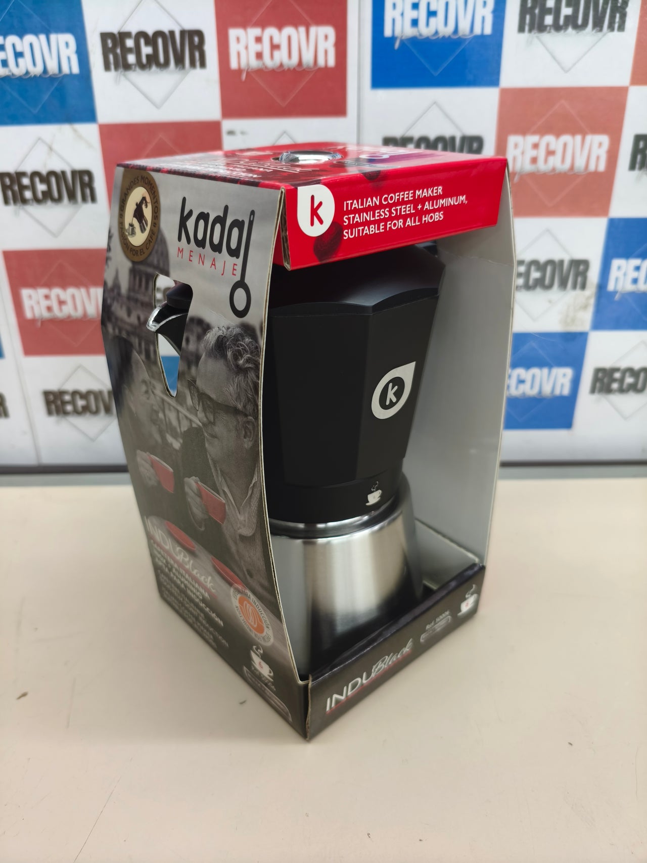 Cafetera Italiana INDU Black 6 tazas