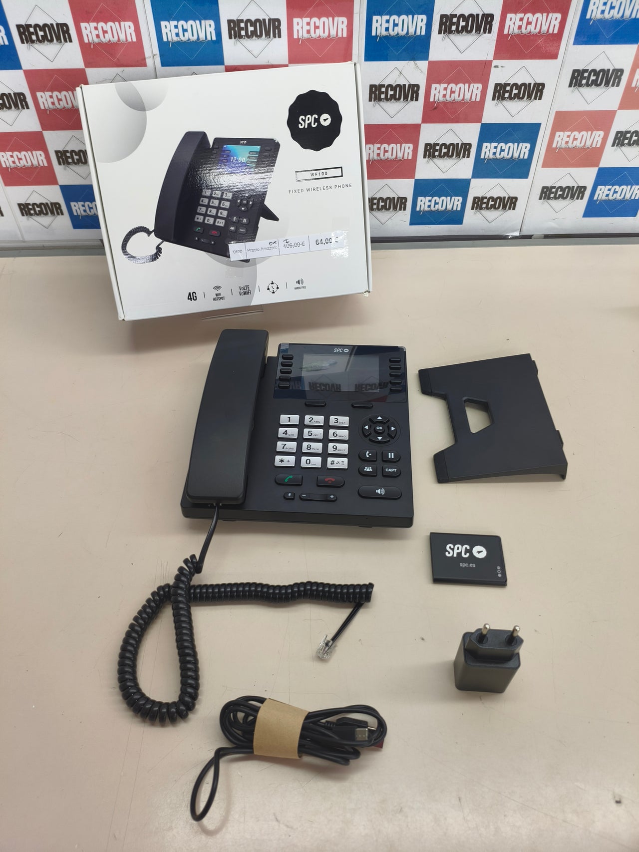 Teléfono fijo 4G SPC WF100 con SIM y pantalla de 3,5"