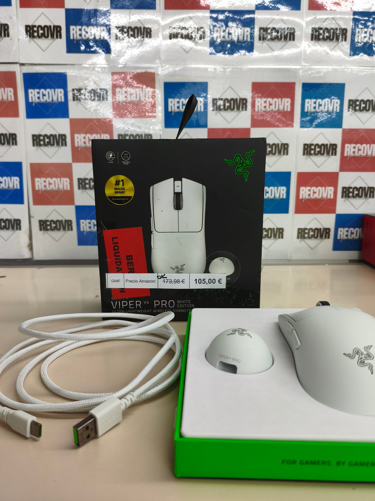Ratón gaming inalámbrico Razer Viper V4 Pro blanco