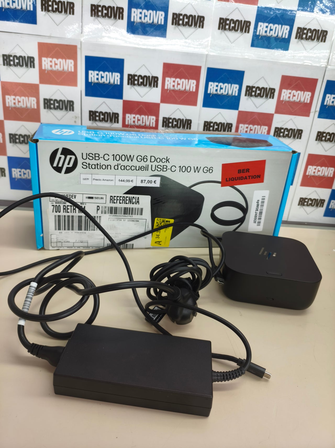 Base de conexión HP USB-C G6 de 100 W