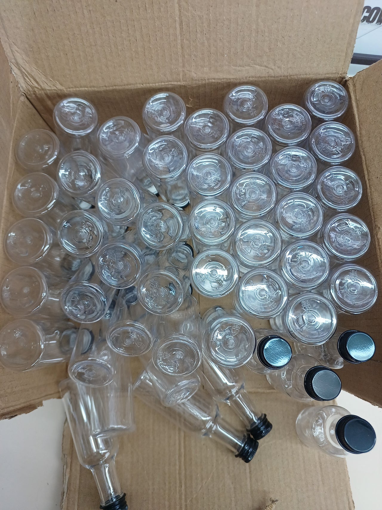 Mini botellas plástico 50 ml pack 48 con tapas - Belle Vous