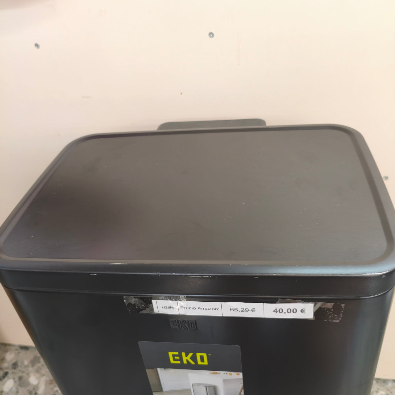 EKO Madison, cubo de basura de 30L con pedal y acero inoxidable