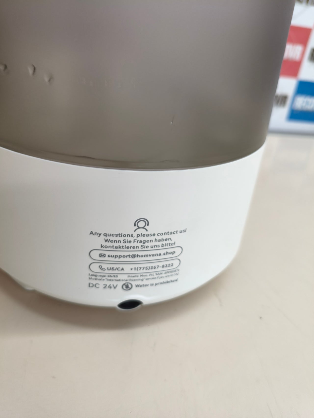 Humidificador Homvana 3,6 L ultrasilencioso con bandeja para aromas